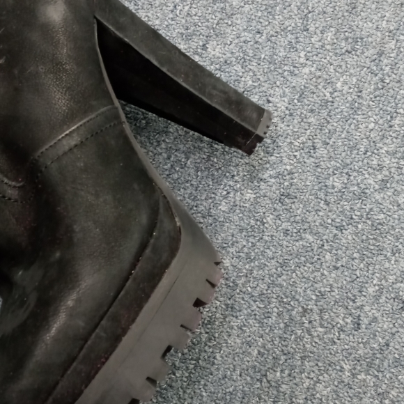 Allsaints Black Suede Platform High Heeled Boots | EUC | Size 9 | Zippered - Picture 3 of 7